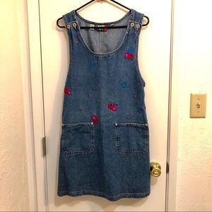 Embroidered Denim Dress